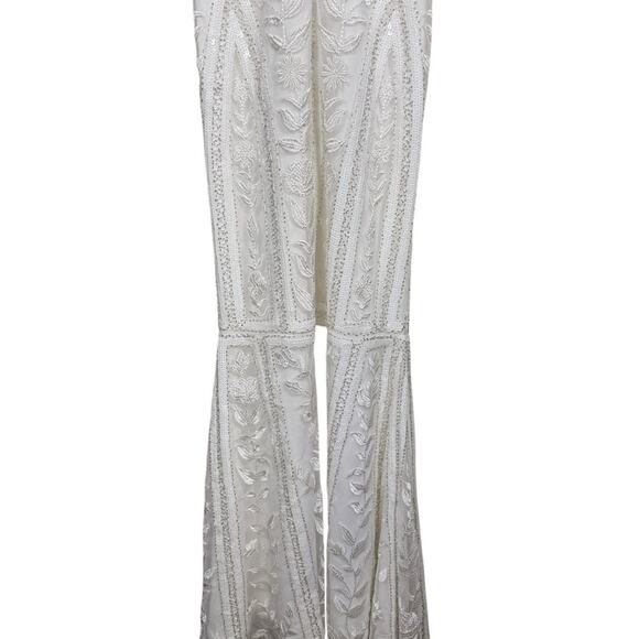 Lulus Tell Me Everything White Beaded Halter Formal Gown NWT Size Small - Picture 9 of 12